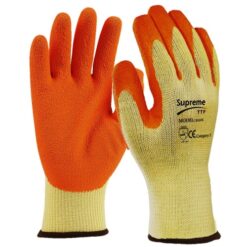 Latex Coated Orange Rubber Safety Gloves Mens Builders Gardening