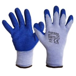 Grey Blue Rubber HQ Latex Coated Safety Work Gloves Gardening Builders Grip