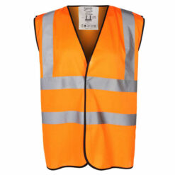 Orange Safety High Visibility Vest 80 GSM Knitted Reflective Jacket Waistcoat